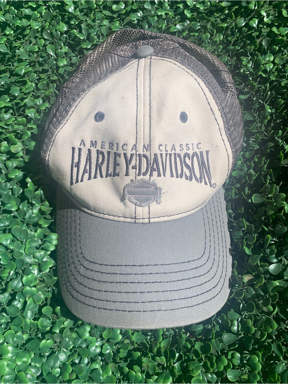 Harley Davidson off white & gray baseball cap